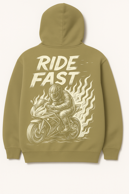 Ride Fast Custom Hoodie – Khaki