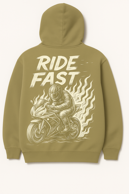 Ride Fast Custom Hoodie – Khaki